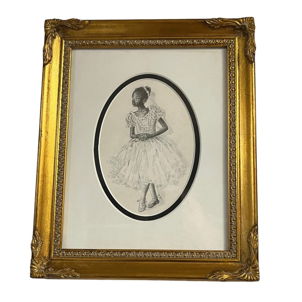 Black Ballerina Study of Photo By Leroy Henderson 1992 Framed One of a Kind